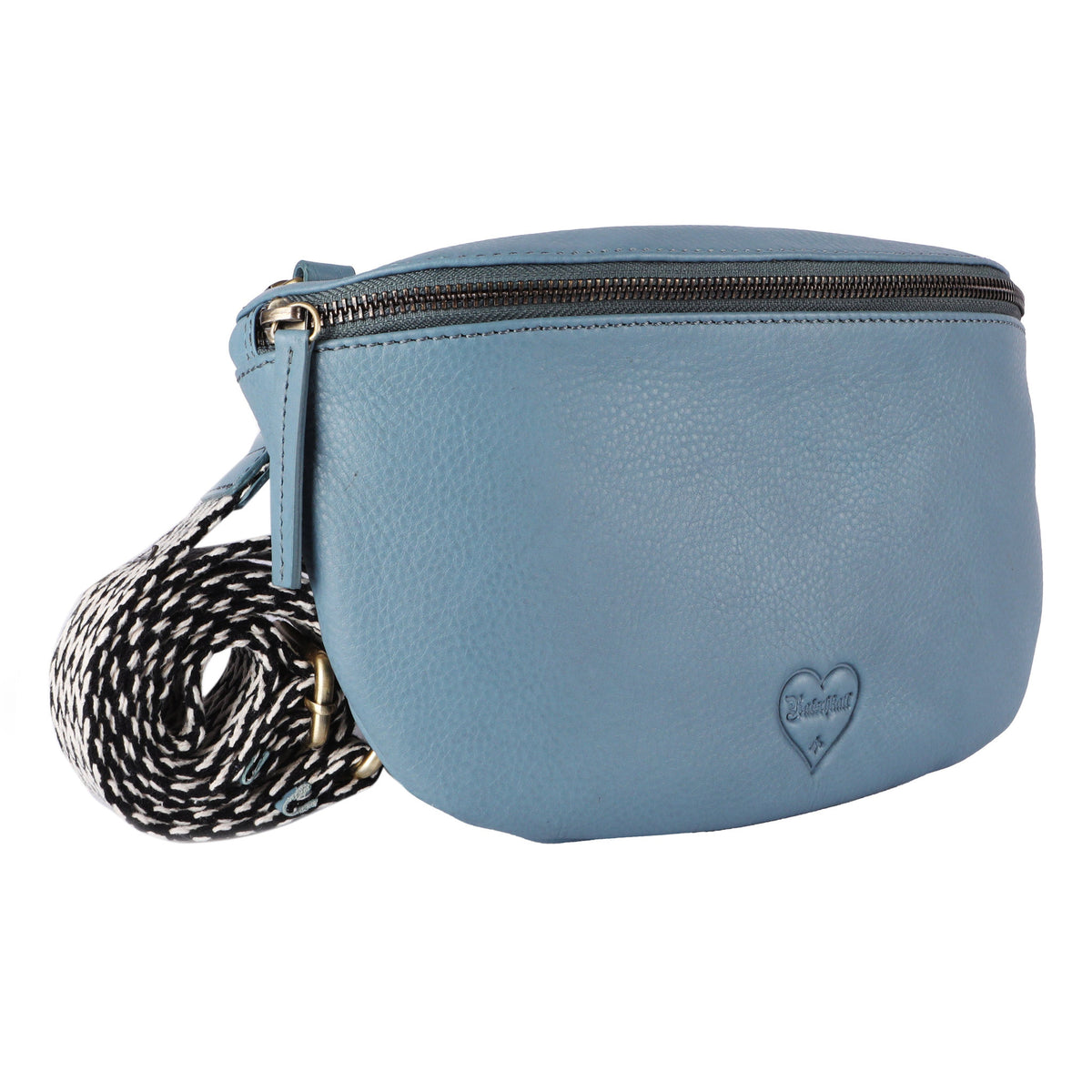 Smarte Handytasche Lilie aus Büffelleder in Blau, Ansicht 3