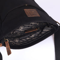 Sac bandoulière en PET recyclé en PET recyclé et cuir véritable, vue 5