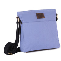 Sac bandoulière en PET recyclé en PET recyclé et cuir véritable bleu, vue 10