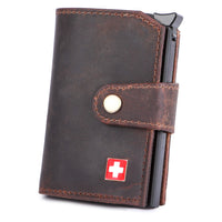Porte-cartes Suisse en cuir de buffle, vue 4