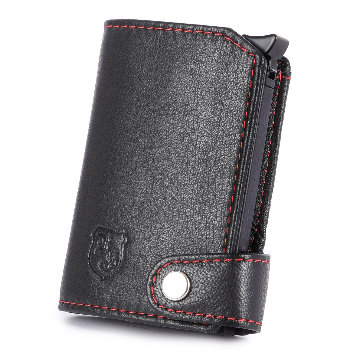 Kartenetui Hodalump BLACK/RED aus Büffelleder, Ansicht 3