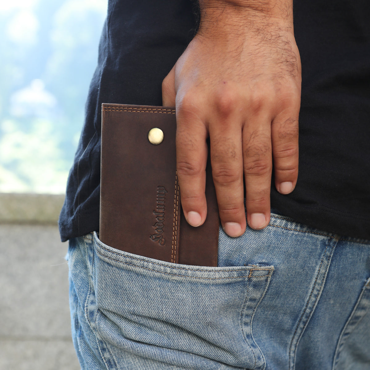 Tabakbeutel aus Leder aus Büffelleder, Ansicht 7