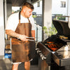 Gilet de barbecue en cuir de buffle marron