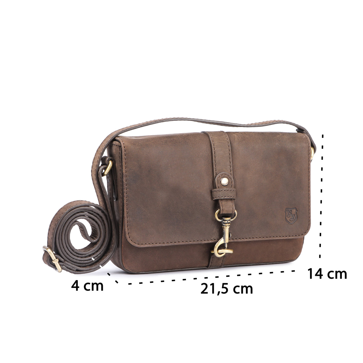Sac bandoulière Lori en cuir de buffle, vue 8
