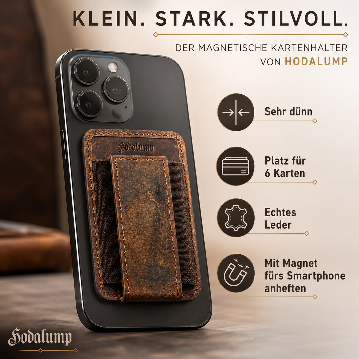 Handybörse Slim für Smartphone aus Büffelleder, Ansicht 5