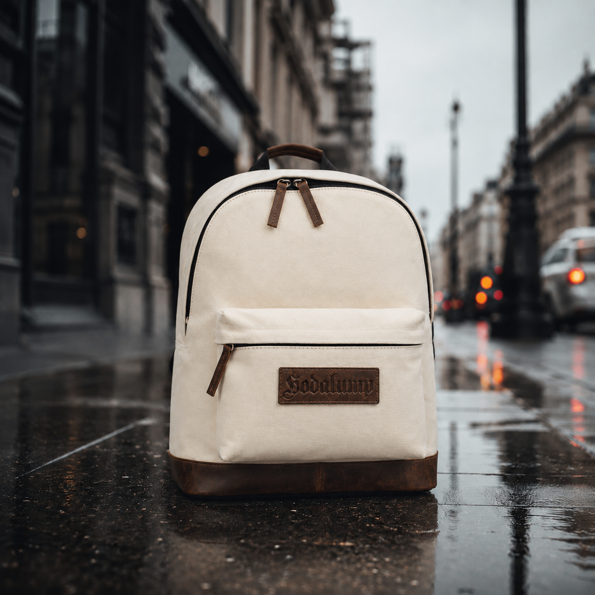 Hodalump City Rucksack color aus Büffelleder in Beige, Ansicht 2