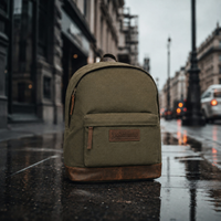 Hodalump City Rucksack color aus Büffelleder in Olivegrün