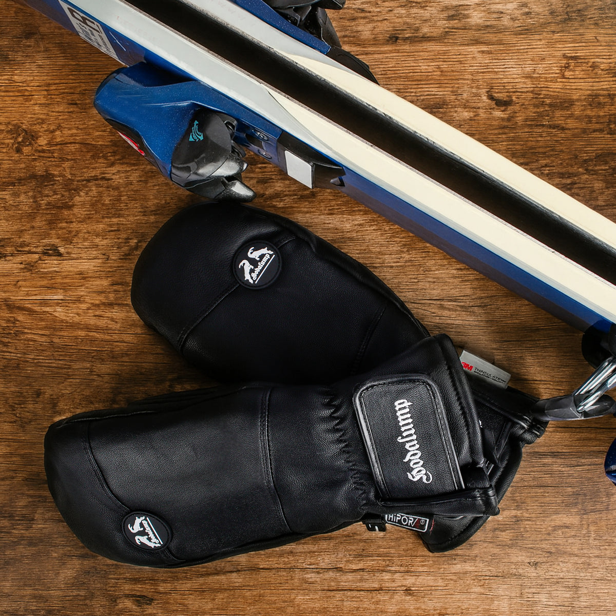 SKI Handschuhe Fäustlinge aus Echtleder, Ansicht 8