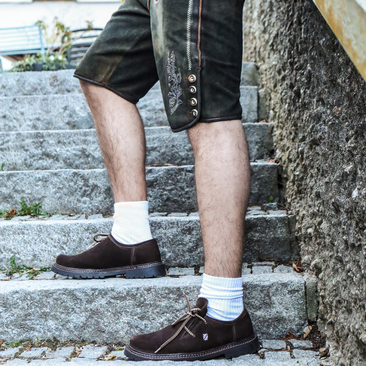 Scarpe Haferl Baviera in vera pelle, vista 3
