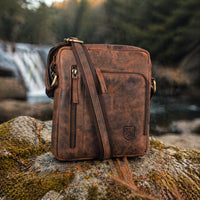 Sac du quotidien Mike en cuir de buffle marron