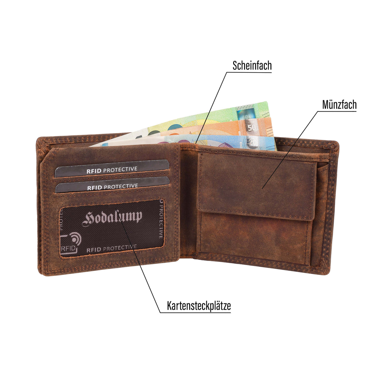 Medium Wallet Raini made of buffalo leather, view 6