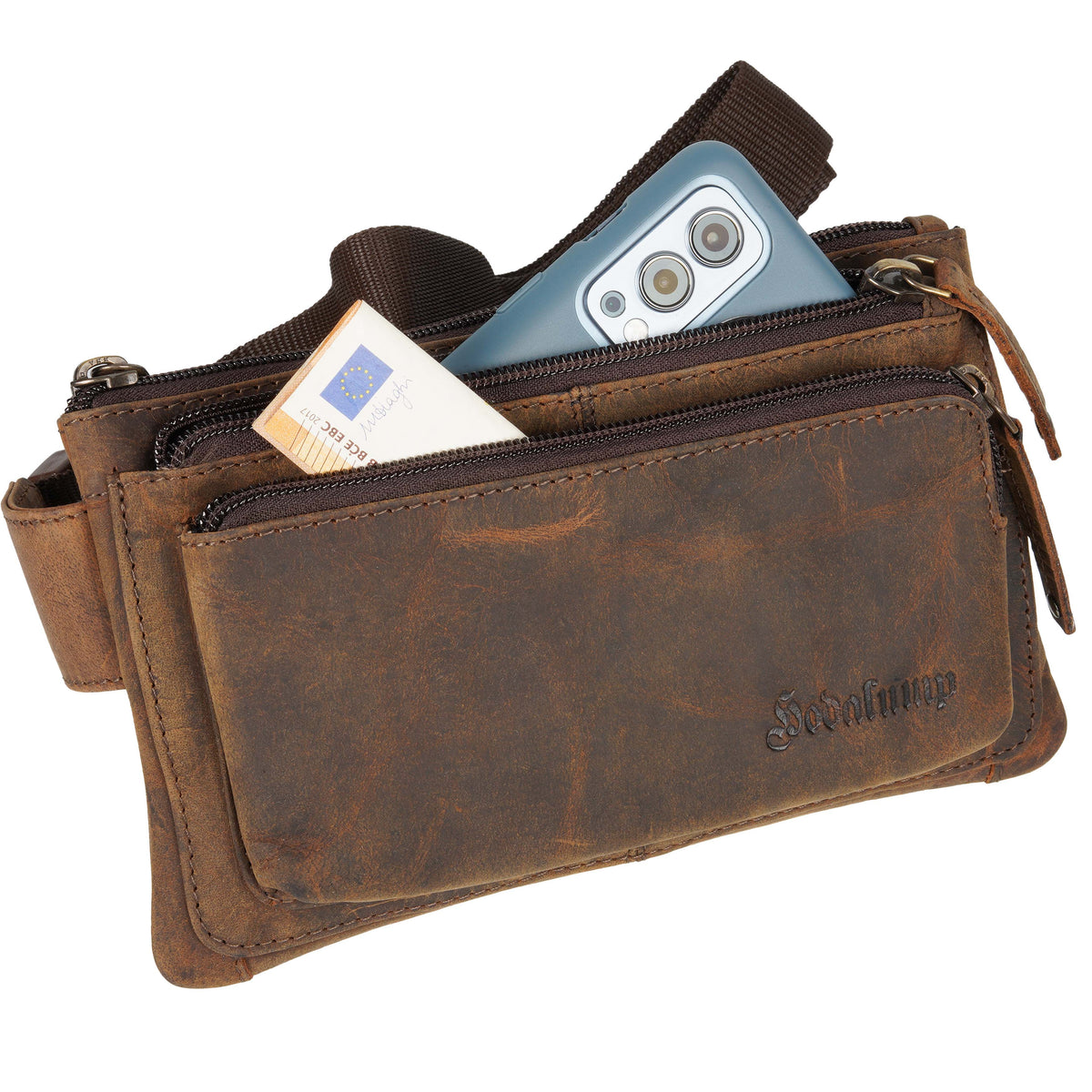 Sac banane Moritz en cuir de buffle marron, vue 5