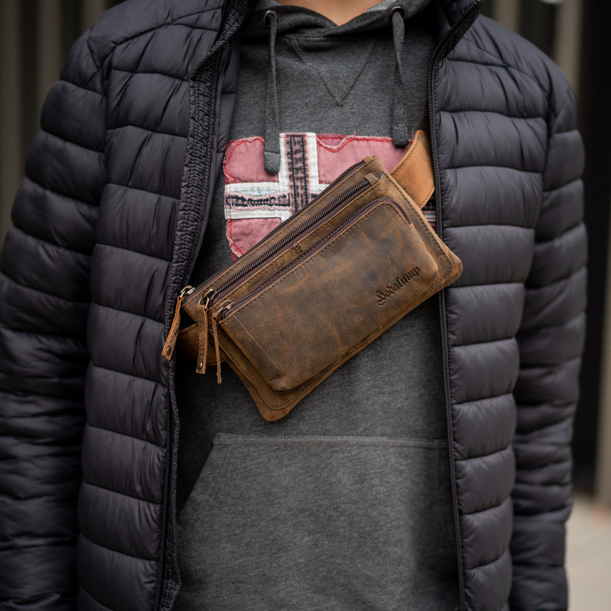 Bum Bag Moritz made of buffalo leather in brown