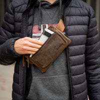 Sac banane Moritz en cuir de buffle marron, vue 7