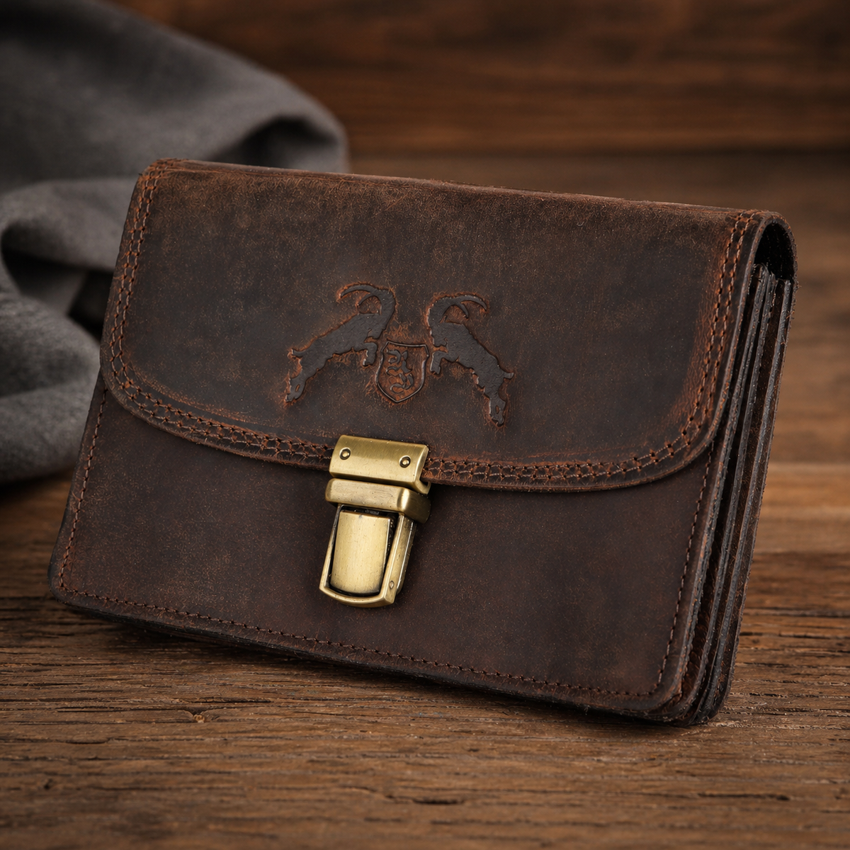 Leather bag on a belt for Oktoberfest