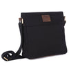 Sac bandoulière en PET recyclé en PET recyclé et cuir véritable noir, vue 2
