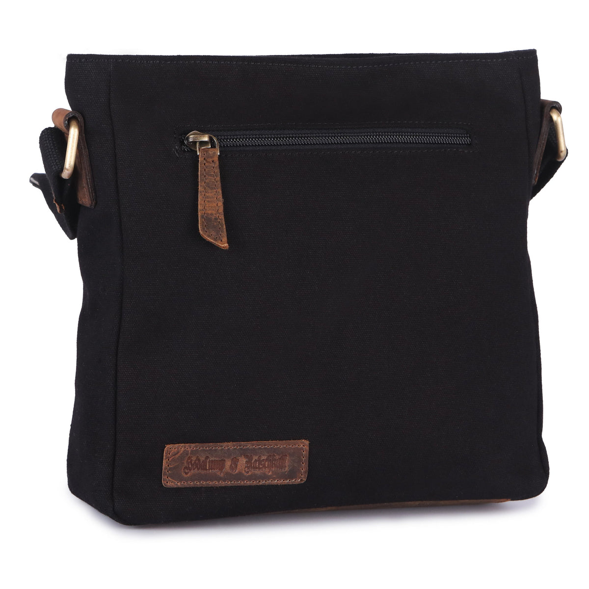 Sac bandoulière en PET recyclé en PET recyclé et cuir véritable, vue 3