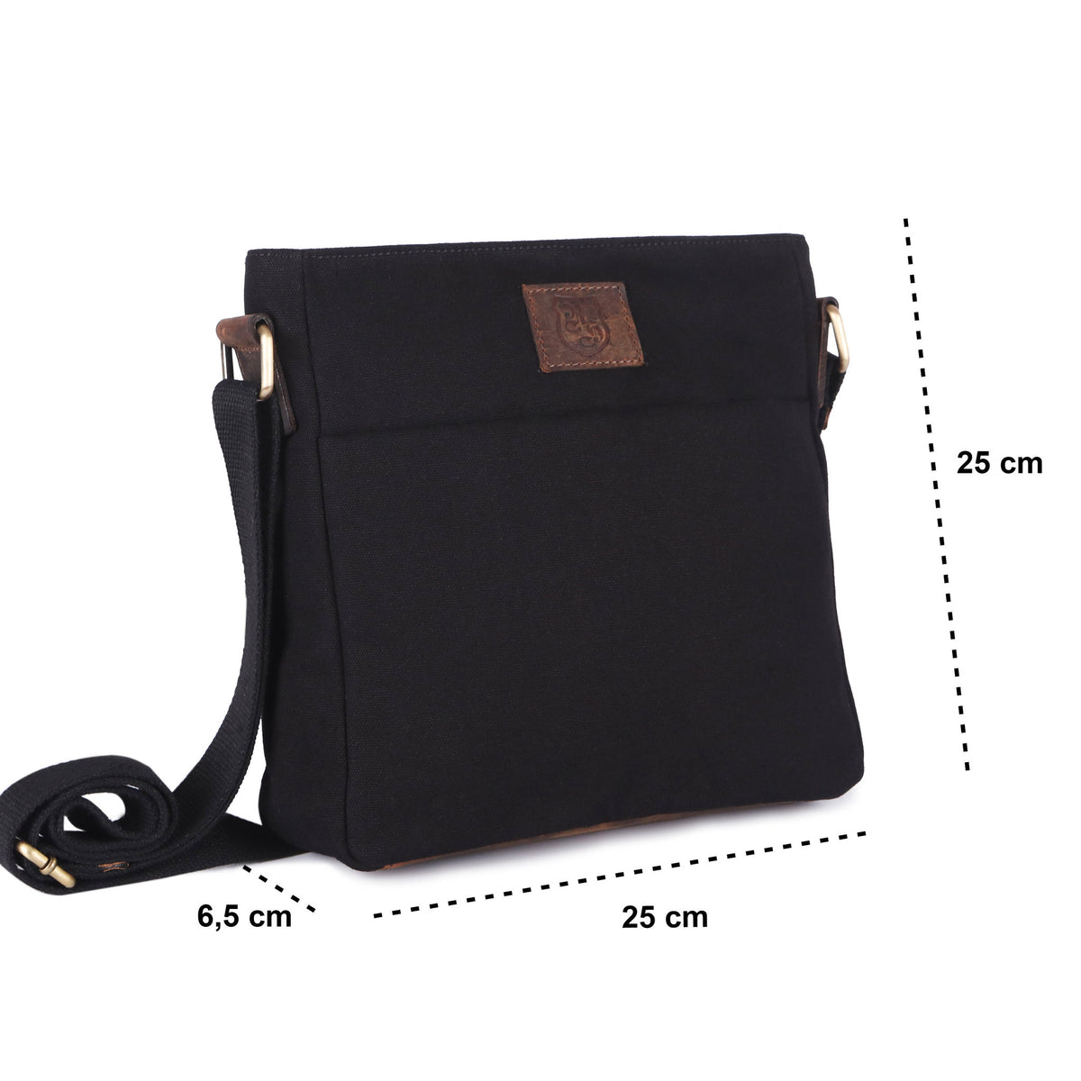 Sac bandoulière en PET recyclé en PET recyclé et cuir véritable, vue 7