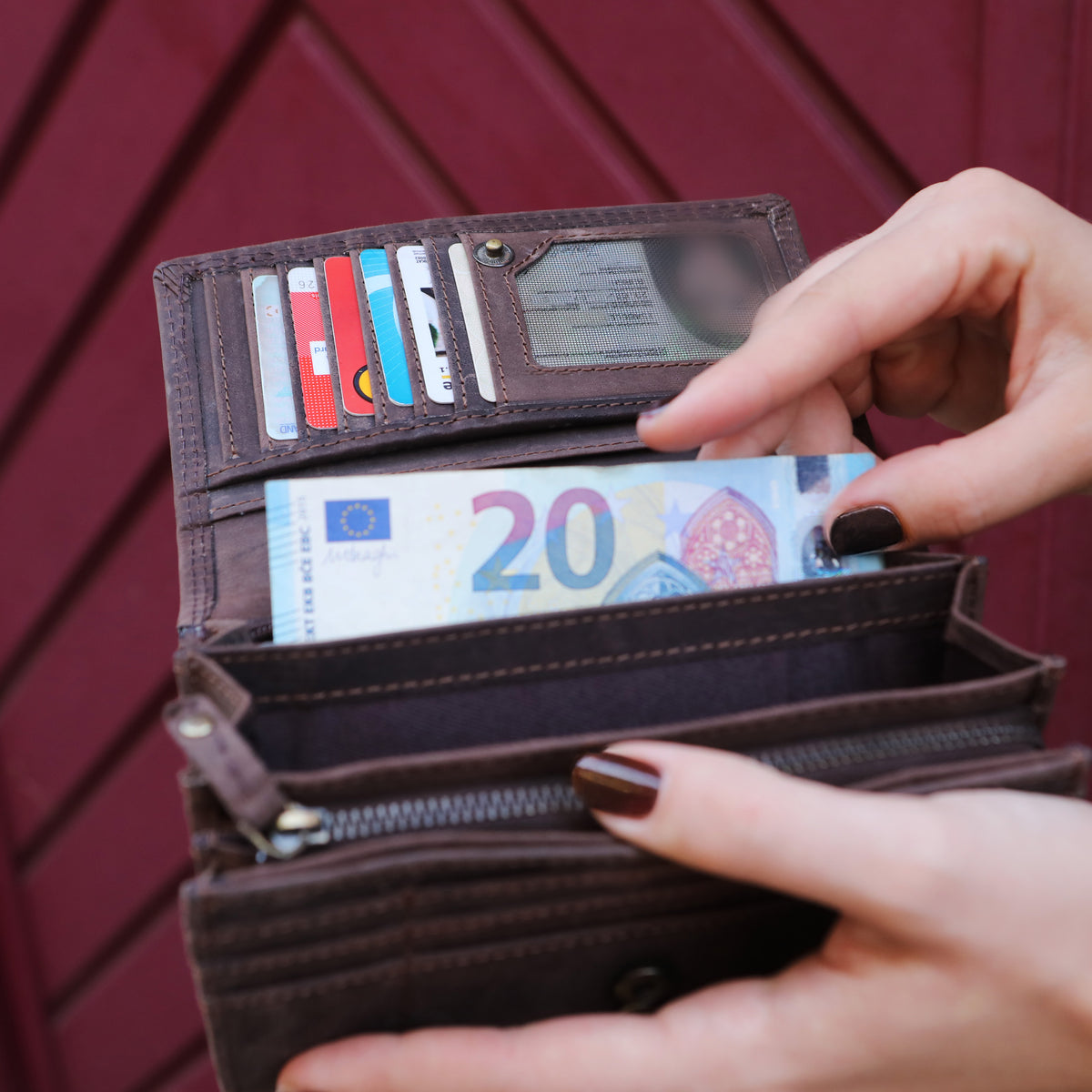 Große Geldbörse Walli aus Büffelleder, Ansicht 9