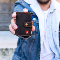 Porte-cartes Suisse en cuir de buffle, vue 2