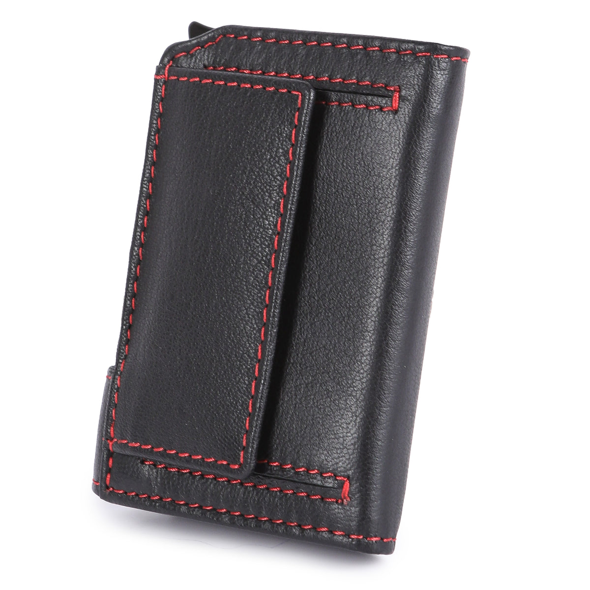 Kartenetui Hodalump BLACK/RED aus Büffelleder, Ansicht 5