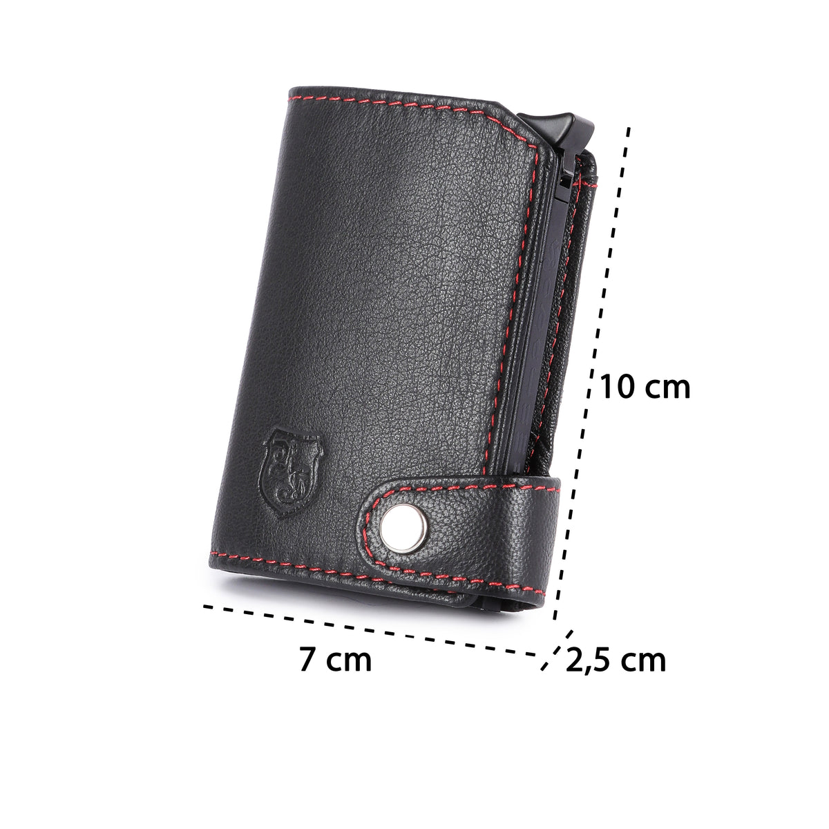 Kartenetui Hodalump BLACK/RED aus Büffelleder, Ansicht 12