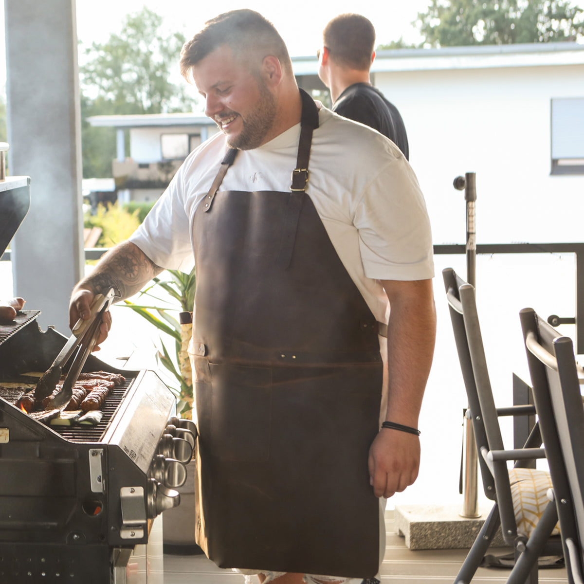 Gilet de barbecue en cuir de buffle, vue 10