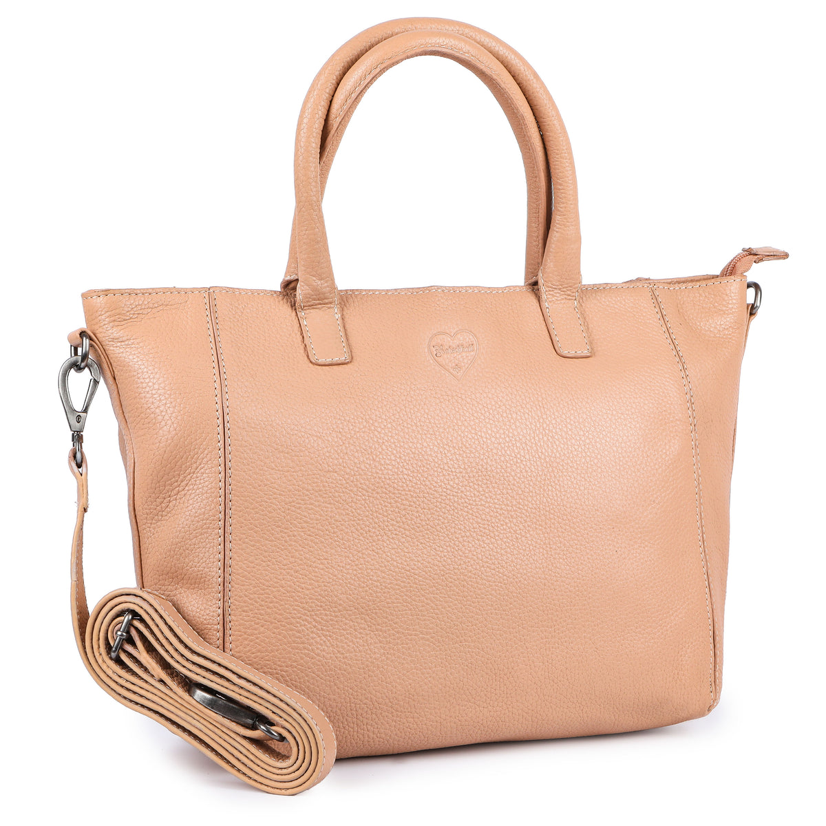 Shopper Tasche soft Peach aus Echtleder, Ansicht 4