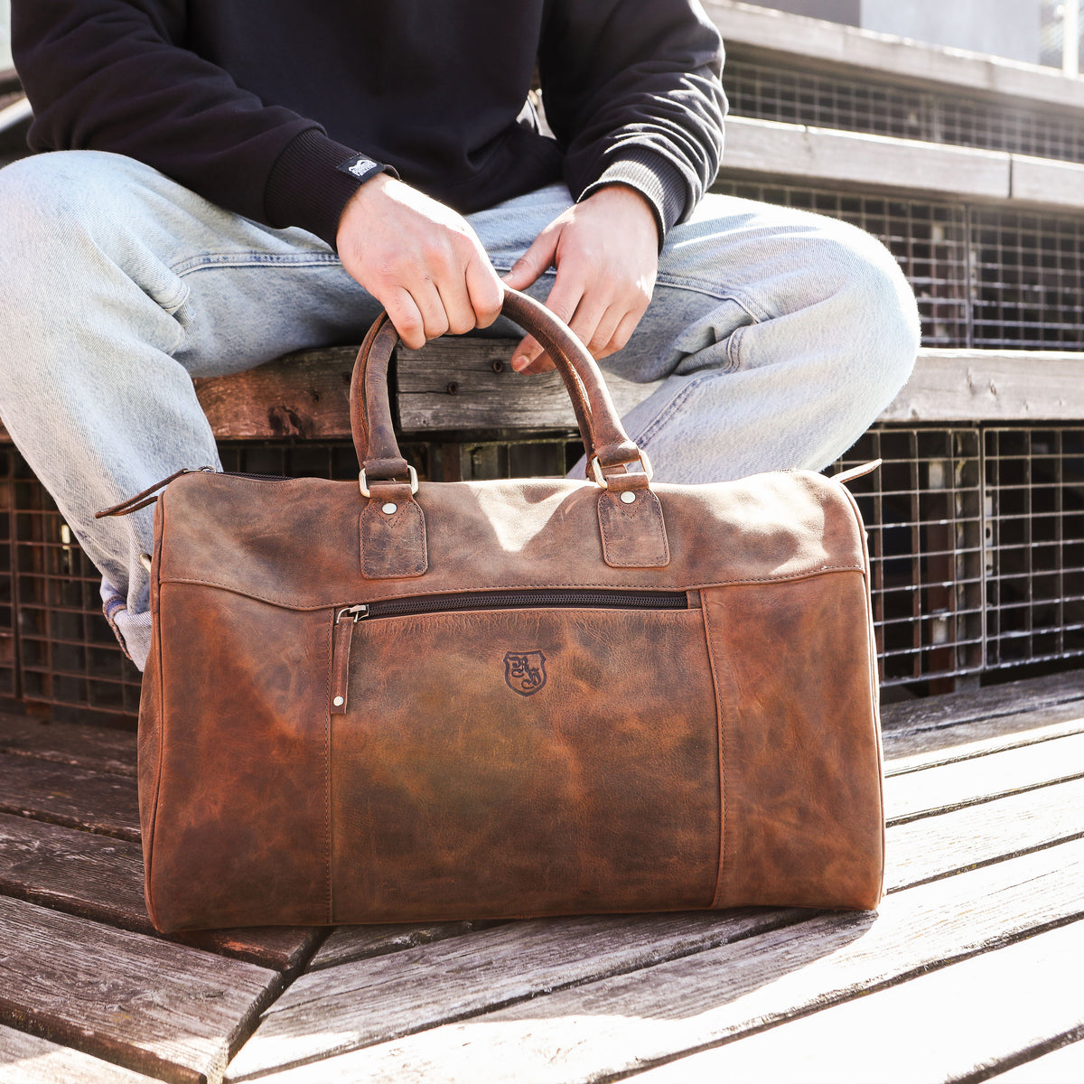 Handgepäck & Gym-Tasche aus Büffelleder, Ansicht 9