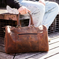 Handgepäck & Gym-Tasche aus Büffelleder, Ansicht 2