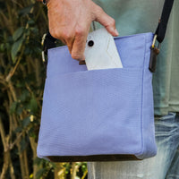Sac bandoulière en PET recyclé en PET recyclé et cuir véritable, vue 20