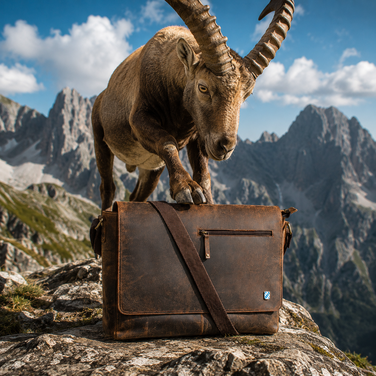 Laptoptasche Bayern Emblem aus Büffelleder, Ansicht 15