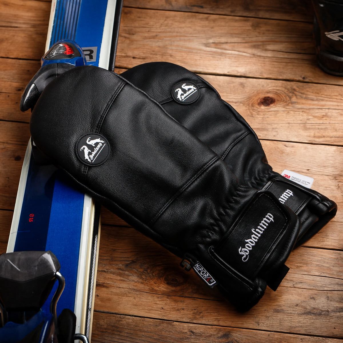 SKI Handschuhe Fäustlinge aus Echtleder