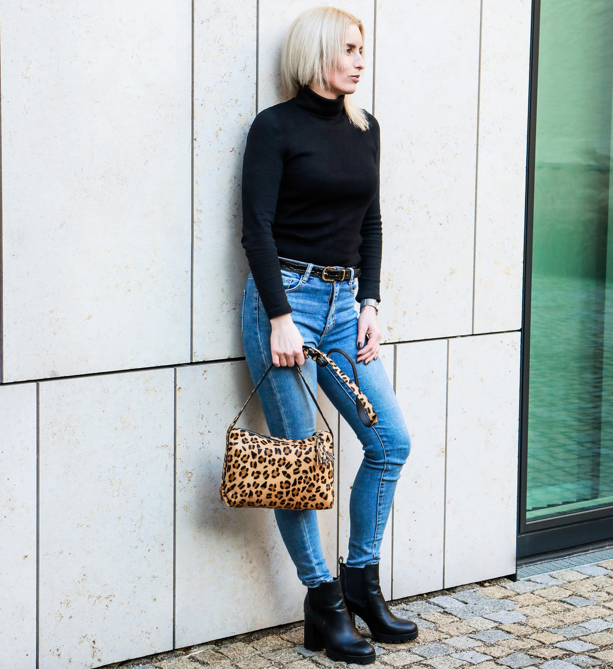 Leopard Ratschkatl Tasche aus Büffelleder, Ansicht 4