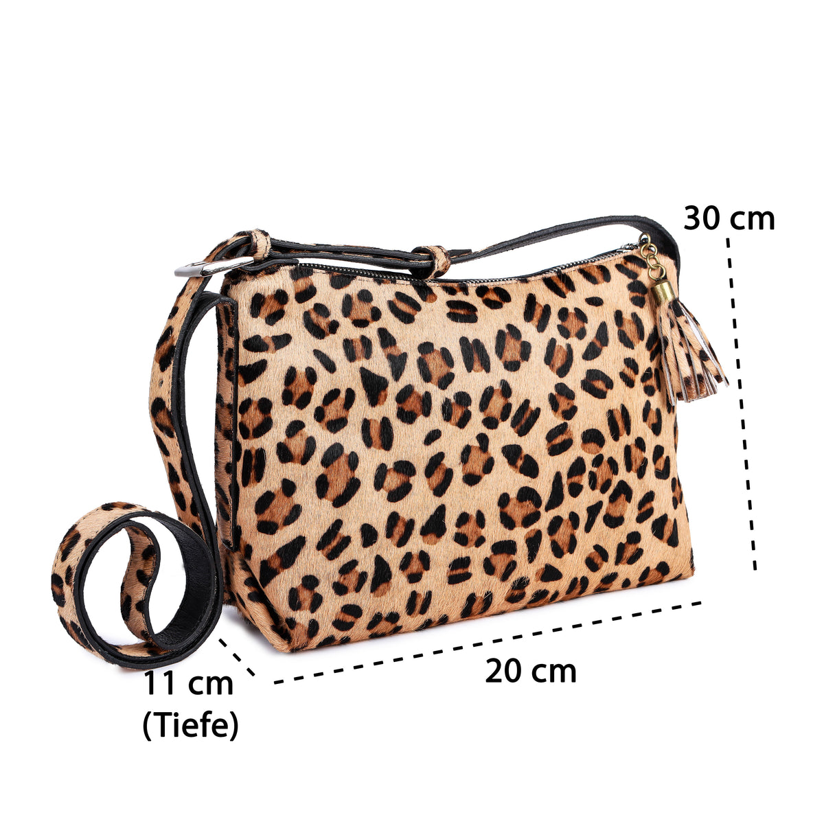Leopard Ratschkatl Tasche aus Büffelleder, Ansicht 12