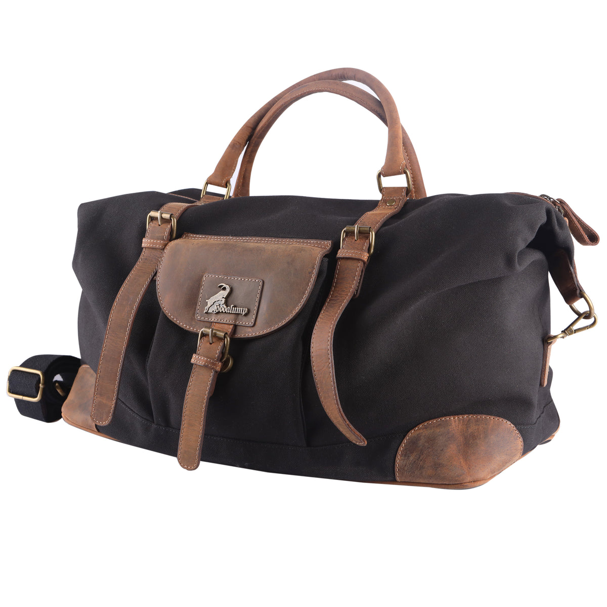PET handbagage reistas Recycle van buffelleer en PET, aanzicht 5