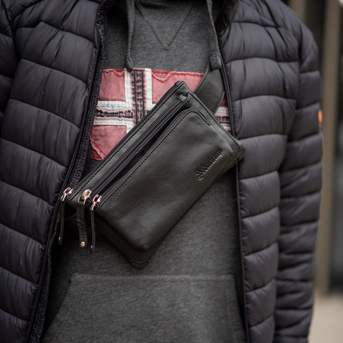 Sac banane Moritz en cuir de buffle marron, vue 13