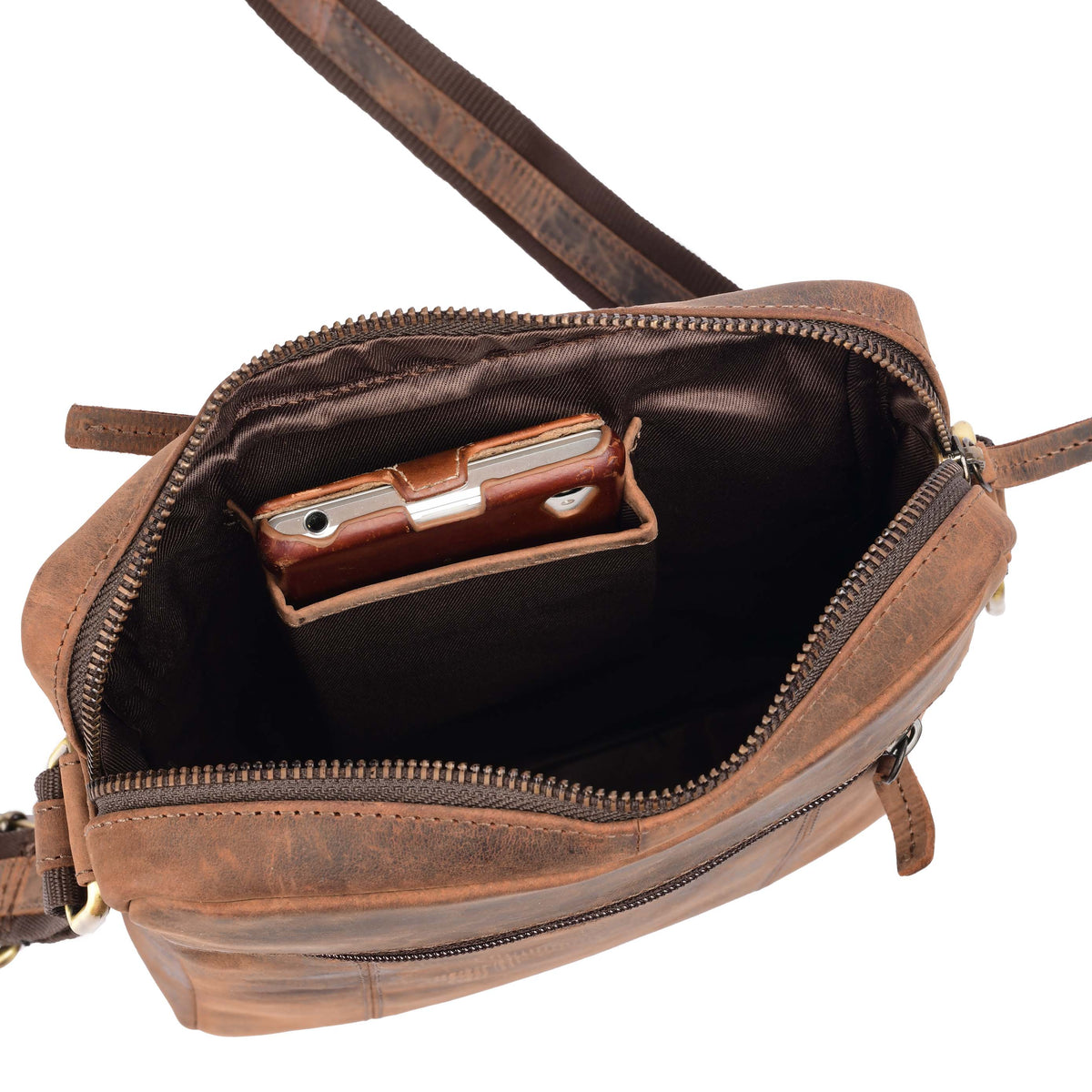 Sac du quotidien Mike en cuir de buffle, vue 4