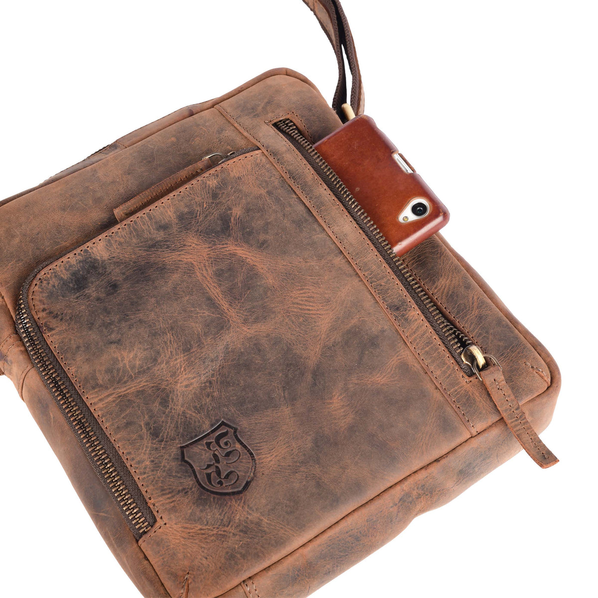 Sac du quotidien Mike en cuir de buffle, vue 5