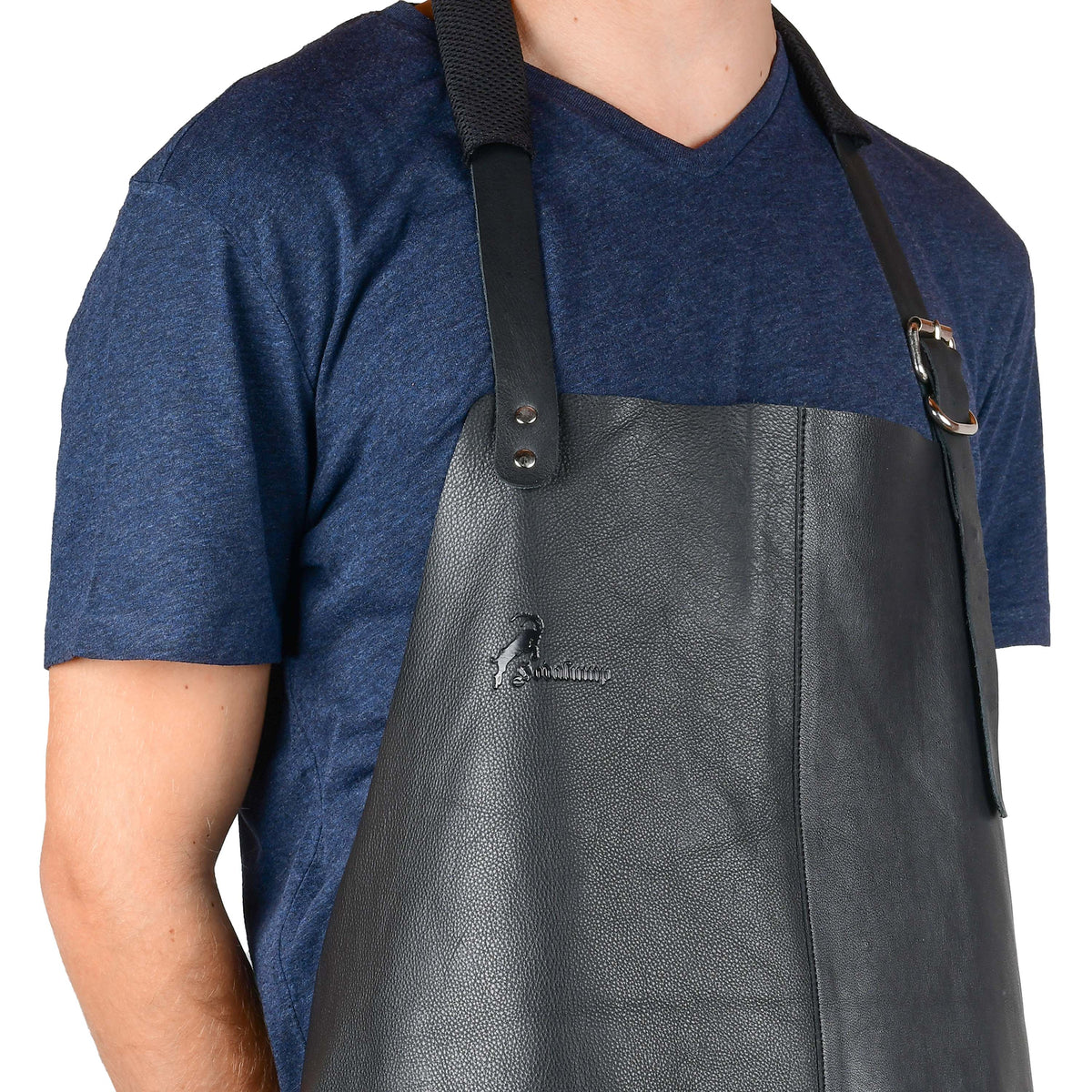 Gilet de barbecue en cuir de buffle noir, vue 16